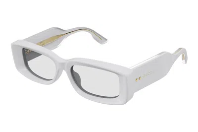 Pre-owned Gucci Rectangle Sunglasses White/grey (gg1528s-001)