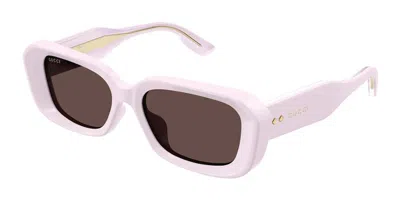 Pre-owned Gucci Rectangle Sunglasses54) In Pink/brown (gg1531sk/003