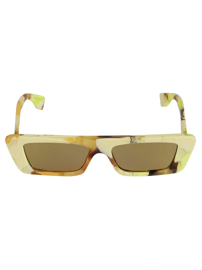 Gucci Rectangle Thick Sunglasses In Yellow