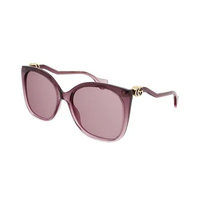 Gucci Rectangle-frame Acetate Sunglasses For Women - Gg1010s-004 In Purple