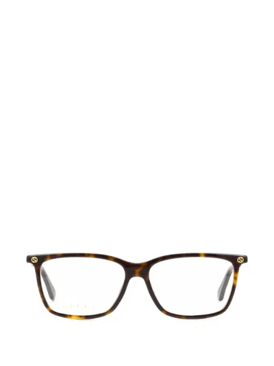 Gucci Rectangle-frame Glasses In Brown
