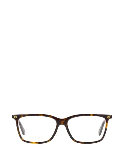 Gucci Rectangle-frame Glasses In Brown