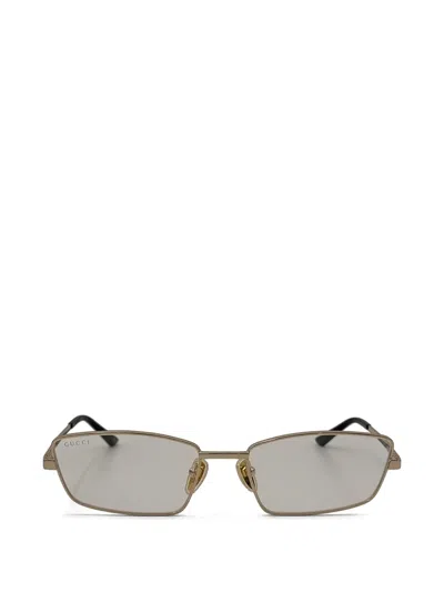 Gucci Rectangle-frame Glasses In Gold