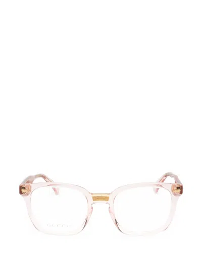 Gucci Rectangle-frame Glasses In Pink