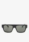 Gucci Acetate Frame Dark Lens Rectangular Sunglasses In Black