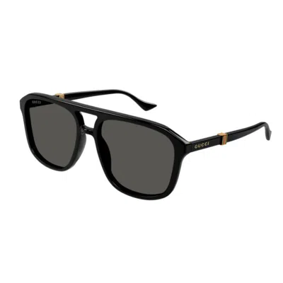 Gucci Rectangular Acetate Sunglasses In Black