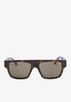 Gucci Rectangular Acetate Sunglasses In Brown