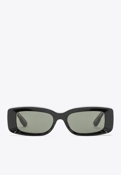 GUCCI RECTANGULAR ACETATE SUNGLASSES