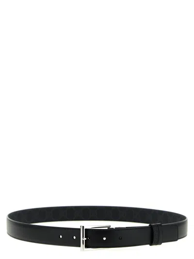 GUCCI RECTANGULAR BUCKLE REVERSIBLE BELT BELTS BLACK
