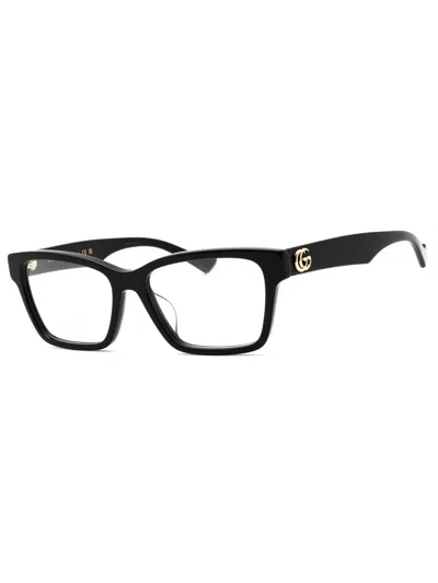 Gucci Rectangular Designer Eyeglasses For Women In Black