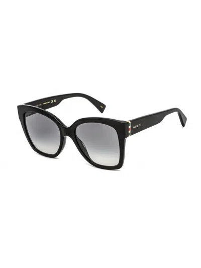 Gucci Rectangular Designer Sunglasses For Women In Black