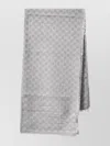 Gucci Rectangular Fine-knit Shawl Fringed Edges In Gray