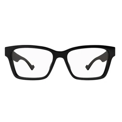 Gucci Rectangular Frame Glasses In 001 Black Black Transpare