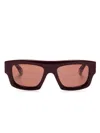 Gucci Rectangular-frame Glasses In Red