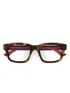 Gucci Tortoiseshell Rectangle-frame Glasses In Yellow