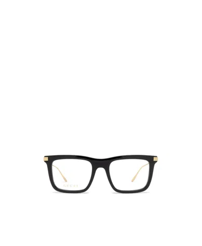 Gucci Rectangular-frame Lens-decal Glasses In Black