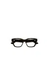 Gucci Rectangular-frame Logo-engraved Glasses In Black