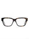 Gucci Rectangular-frame Logo-engraved Glasses In Brown