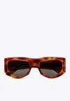 Gucci Rectangular Frame Logo Sunglasses In Brown
