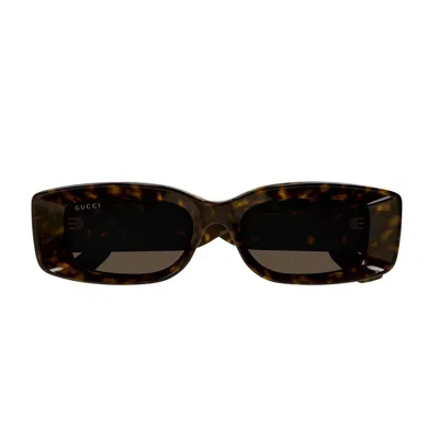 Gucci Rectangular Frame Sunglases In Multi