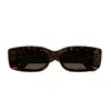 Gucci Rectangular Frame Sunglases In 002 Havana Havana Brown