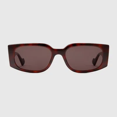 Gucci Rectangular-frame Sunglases In Brown