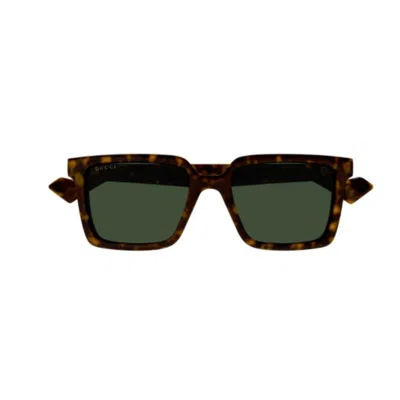 Gucci Havana Havana Green Acetate Sunglasses In Brown