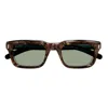 Gucci Rectangular Frame Sunglasses In 003 Blue Blue Green