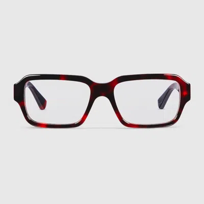 Gucci Rectangular Frame Sunglasses In Red
