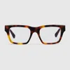 Gucci Rectangular Frame Sunglasses In Brown