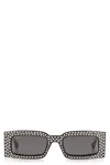 Gucci Double G Polka-dot Rectangular Sunglasses In Gray