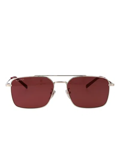 Gucci Rectangular-frame Sunglasses In Brown