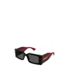 Gucci Grey Rectangular Ladies Sunglasses Gg1860s 003 52 In Black