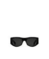 Gucci Rectangular Sunglasses In Glossy Black In Black