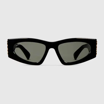 Gucci Rectangular Frame Sunglasses In Black