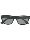 Gucci Rectangular Frame Sunglasses In Black