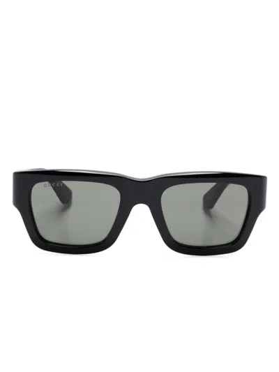 Gucci Logo-engraved Sunglasses In Black