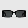 Gucci Rectangular Frame Sunglasses In Black