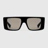 Gucci Rectangular Frame Sunglasses In Black