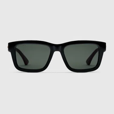 Gucci Rectangular Frame Sunglasses In Black