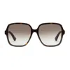 Gucci Rectangular Frame Sunglasses In Braun