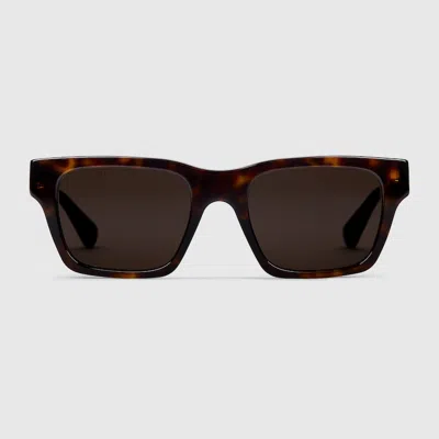 Gucci Rectangular Frame Sunglasses In Brown