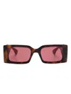 Gucci Rectangular-frame Sunglasses In Brown