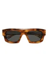 Gucci Rectangular Frame Sunglasses In Brown