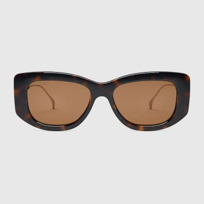 Gucci Rectangular Frame Sunglasses In Brown