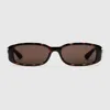 Gucci Rectangular Frame Sunglasses In Brown