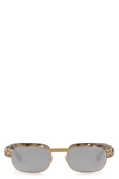 Gucci Rectangular Frame Sunglasses In Brown