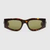 Gucci Rectangular Frame Sunglasses In Brown