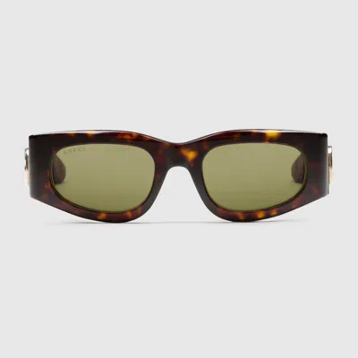 Gucci Rectangular Frame Sunglasses In Multicolour