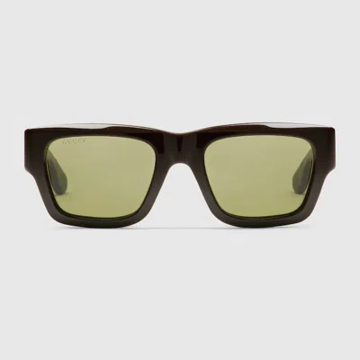 Gucci Rectangular Frame Sunglasses In Brown